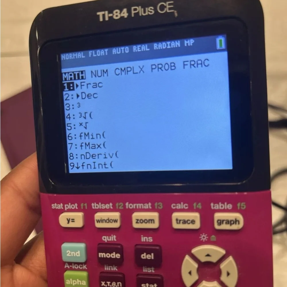 Texas Instruments TI-84 Plus CE Purple Plum Graphing Calculator W Case Cable Tes